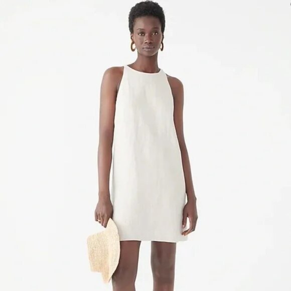 J. Crew Dresses & Skirts - J. Crew Maxine High Neck Linen Shift Dress in Flax Size XXS